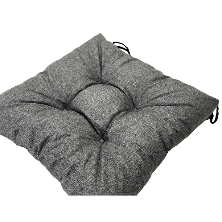 Perna decorativa pentru scaun, 40x40cm, impermeabila, culoare ecologica, cu snururi, set