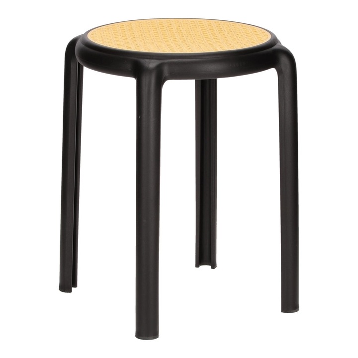 Zula szék, 33 cm, fekete, nedvességálló, beltéri és kültéri használatra