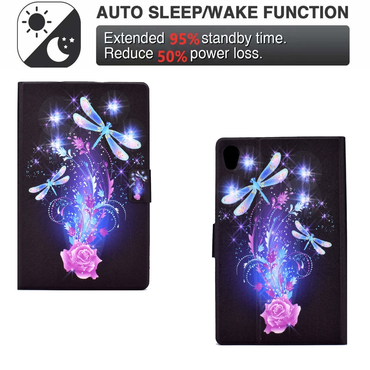 Husa tableta pentru Lenovo Tab M10 HD 2ND X306X, piele TPU cu relief electric, tip carte cu suport, inchidere magnetica, deschidere inteligenta, acces complet la porturi, fluture