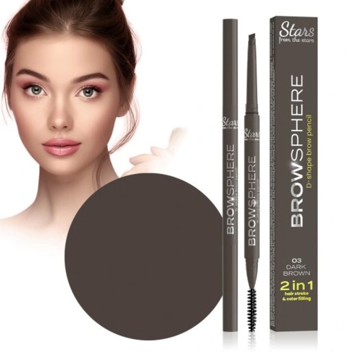 Creion pentru sprancene BROWSPHERE 03 Dark Brown, 0,14 g