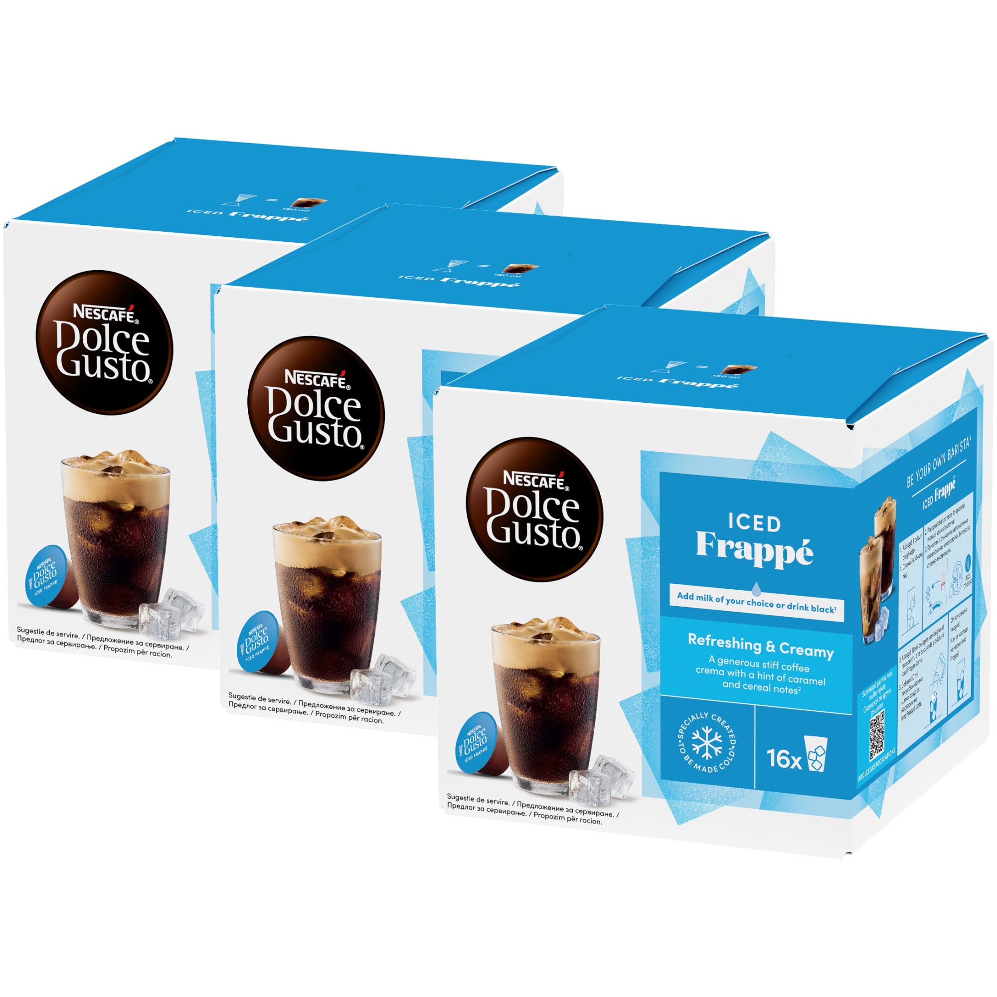 Set 3 x Cafea capsule, Nescafé Dolce Gusto, Iced Frappe, 48 buc, 456 g