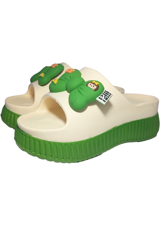 Papuci Dama Spuma EVA, Talpa Groasa, Moi si Confortabili, Verde, 37-38