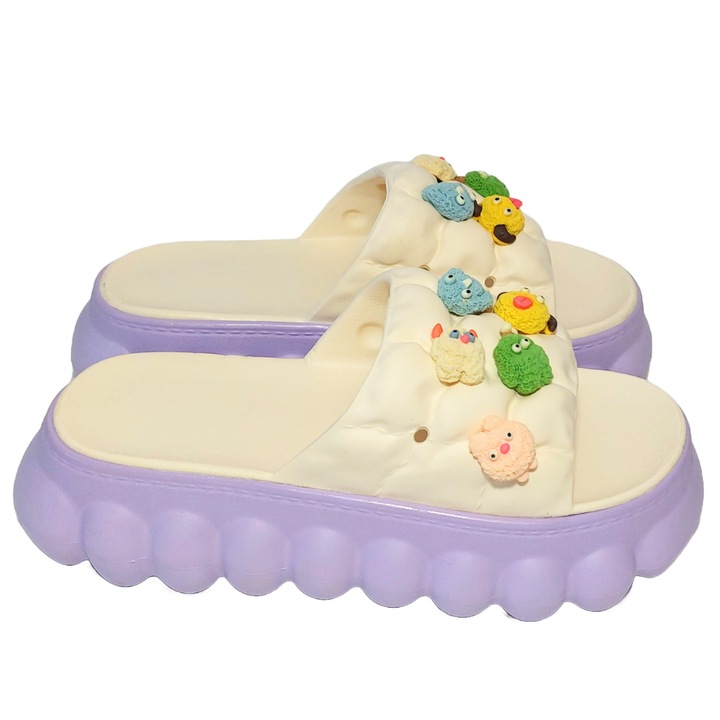 Papuci Dama Spuma EVA, Talpa Groasa, Moi si Confortabili, Lila, 39-40