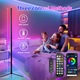 Цветна LED подова лампа, Bedee, RGB ъглова подова лампа, димируема, амбиентна светлина, синхронизация на осветлението и музиката, може да се управлява чрез ПРИЛОЖЕНИЕ или дистанционно управление, за всекидневна, спалня, стая за игри, 120 см