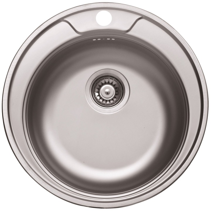 Chiuveta bucatarie inox panzat Livinox Rondo 145, rotunda, diametru 49 cm, adancime 16 cm