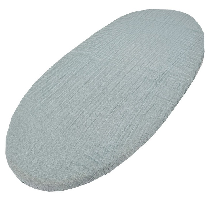 Cearceaf din muselina, cu elastic, Eko 40x80cm, 100% bumbac, verde