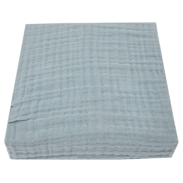 Cearceaf din muselina cu elastic Eko, 140x70cm, albastru, 100% bumbac