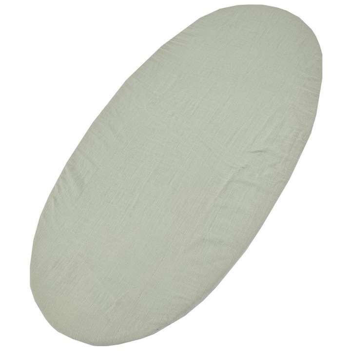 Cearceaf din muselina, cu elastic, Eko 40x80cm, bumbac, verde