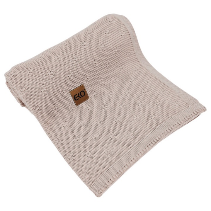 Paturica bebe Eko, bumbac/viscoza de bambus, roz, dimensiune standard 100 x 80 cm