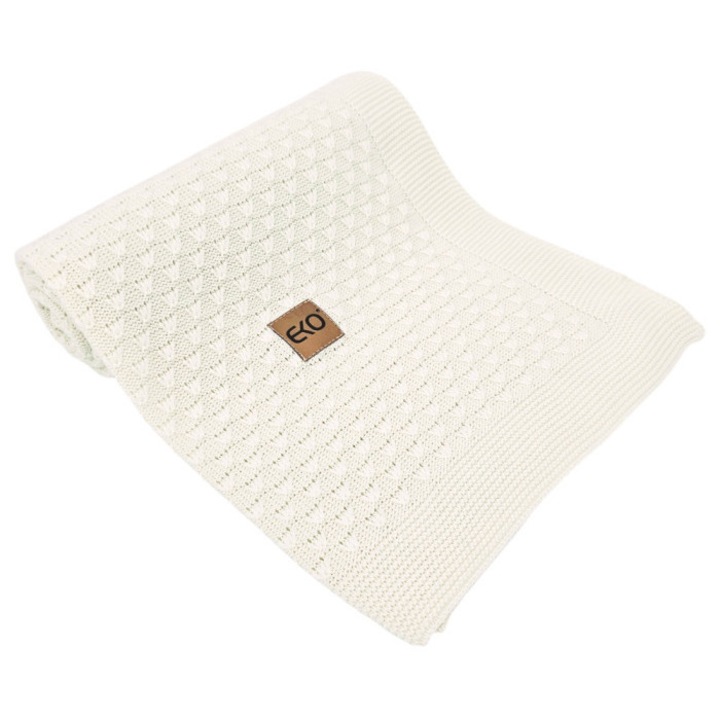 Paturica pentru bebelusi Eko, bambus, ecru, 100 x 80 cm