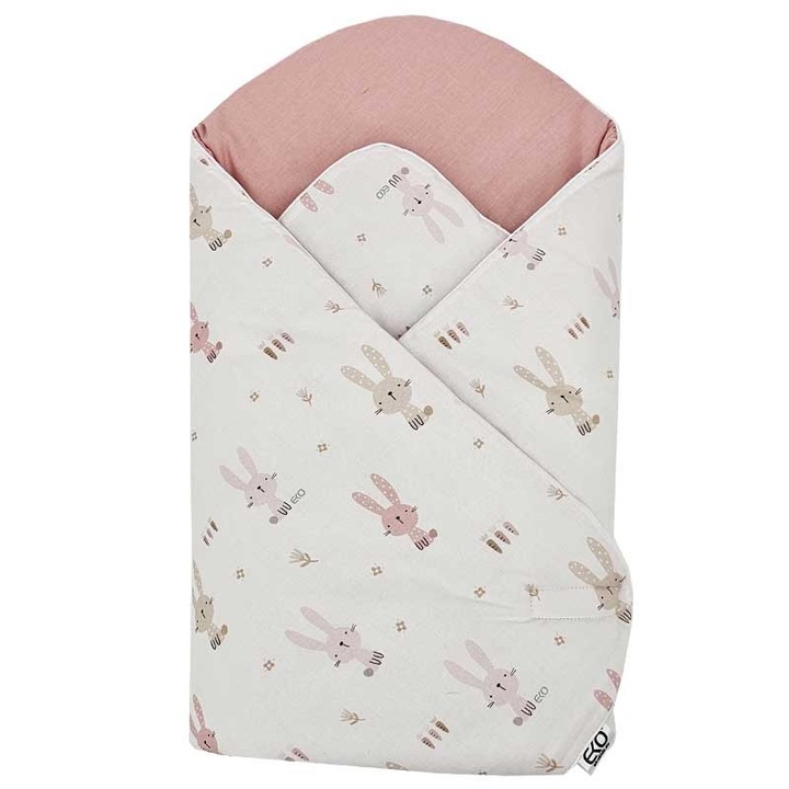 Еко бебешко пелени, щампован памук, памук, розово/бяло