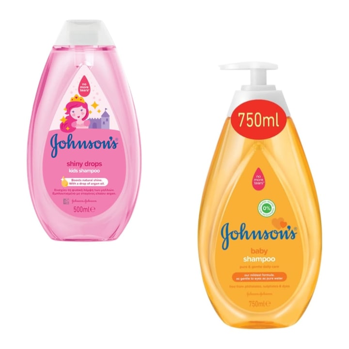 Pachet X 1 Sampon Johnson's Baby, 750 ml x 1 Sampon Johnson's pentru par stralucitor, 500 ml