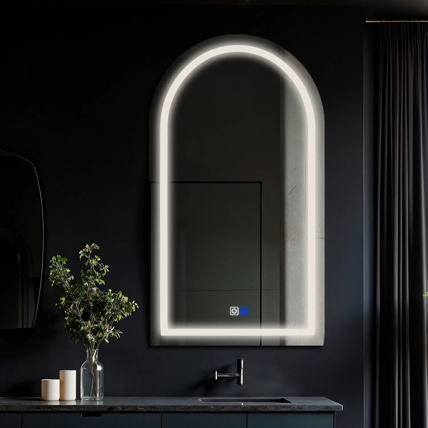 Oglinda LED 70x170 cm Semiovala v2, LED 6000K Rece, Fara Functii