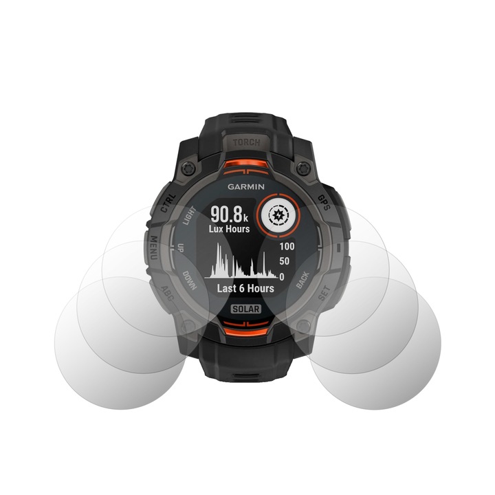 6 darabos képernyővédő fólia Folie24-hez, Garmin Instinct 3-hoz – 45 mm Amoled, napelemes, 3X ultra-átlátszó + 3X matt, öntapadós, rugalmas, önregeneráló