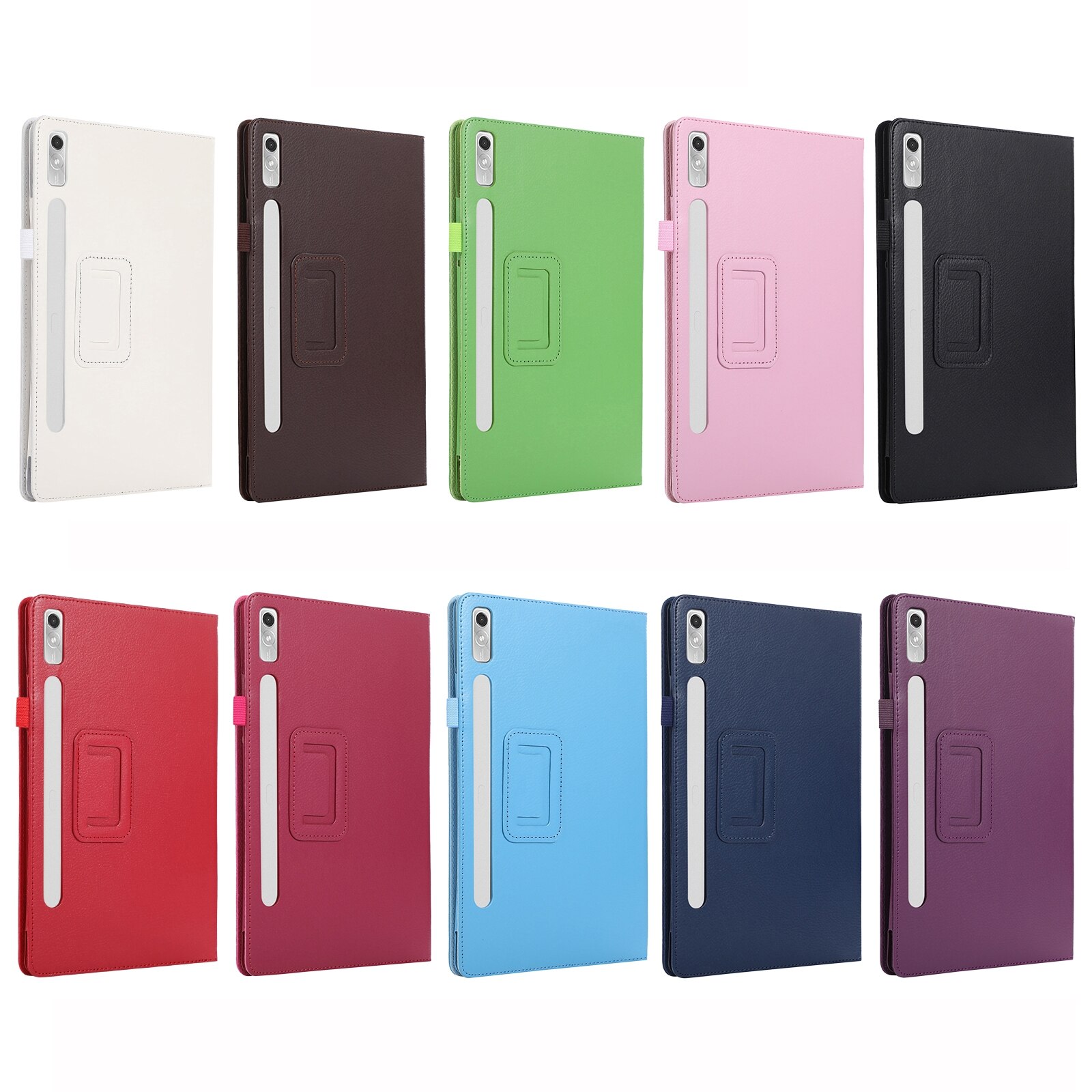 Husa tableta pentru Lenovo Tab P11 Pro Gen 2, piele cu textura granulata, suport, capac magnetic, protectie completa, Albastru inchis