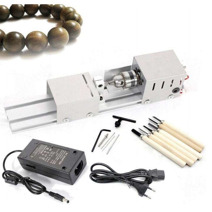 Mini strung pentru polizare si sculptare, 96W, 30x6x7cm, set cu 6 unelte