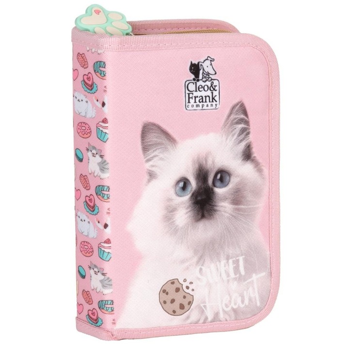 Penar echipat Derform Cleo&Frank cu 1 fermoar si 2 extensii - Motiv pisicuta, PWJCF45