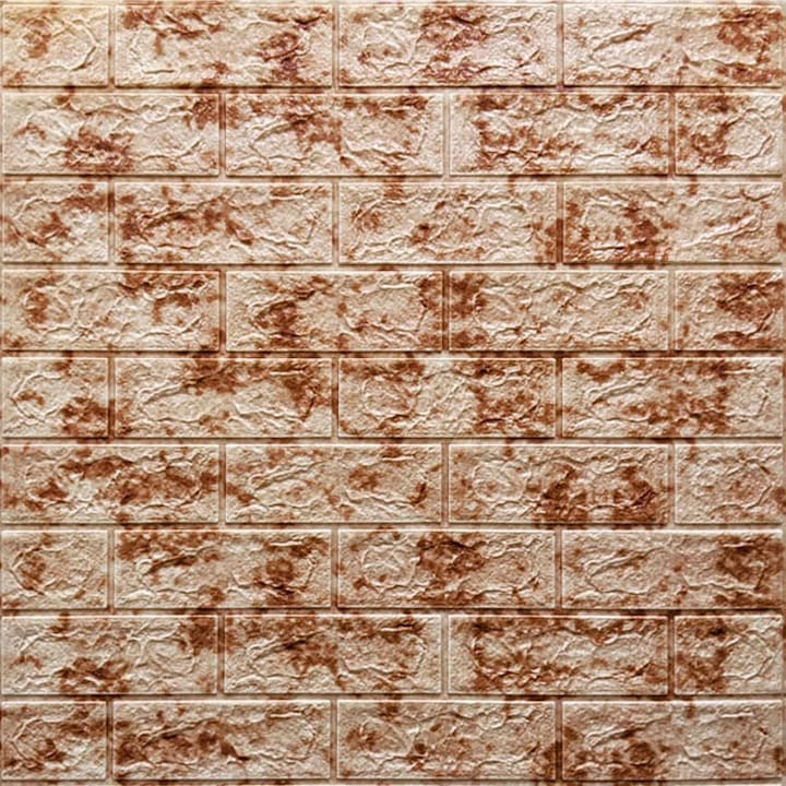 Panou decorativ 3D, STICKER WALL, spuma, rosu marmorat, 70x77x0,5cm