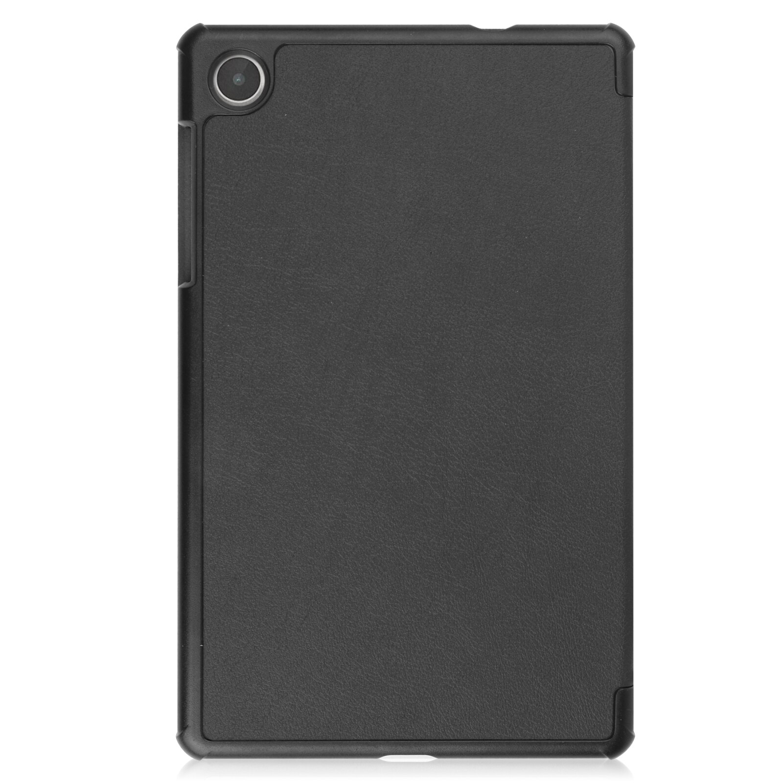 Husa tableta pentru Lenovo Tab M8 a 4-a generatie / TB-300FU, unicolor, stand cu 3 plieri din piele, Negru