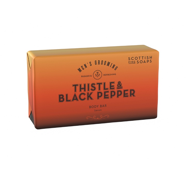 Луксозен сапун Scottish Fine Soaps, Трън и Пипер, Thistle & Black Pepper, 220 г, с Глицерин, Веган