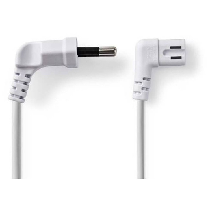 Захранващ кабел за телевизор, Nedis, Уредба, Захранване, Ъглов, Бял, 220VAC, 2, 5A, 3m