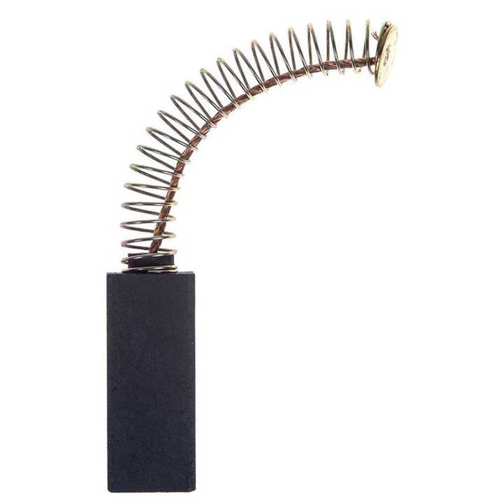 Комплект 2 бр., Въглено-графитна четка, С пружина и накрайник, Профил 4x6,3x13mm