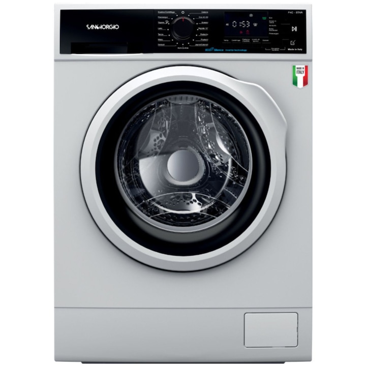 Пералня Sangiorgio F914CA9, 9 кг, 1400 prm, 15 програми, Клас A, Бяла