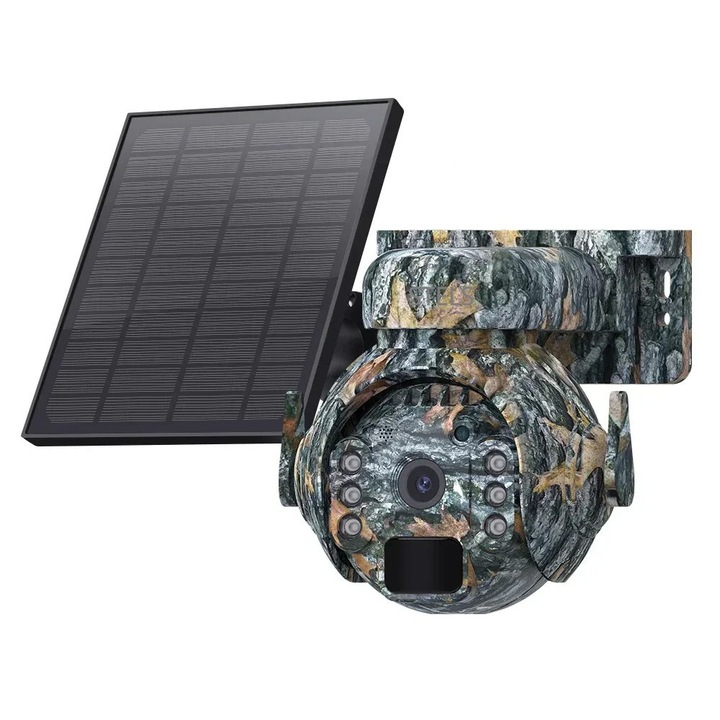 Соларна камера за наблюдение STELS Z7X, Wi-Fi, 3MP Ultra HD, PIR сензор, 5200mAh, IP65, Камуфлаж