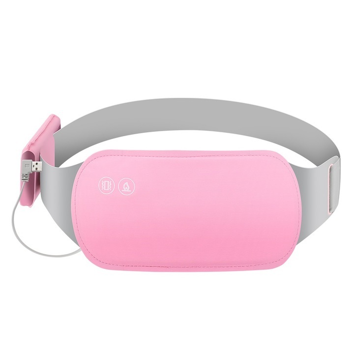 Perna menstruala electrica 6 niveluri de vibratii + 3 de incalzire - roz