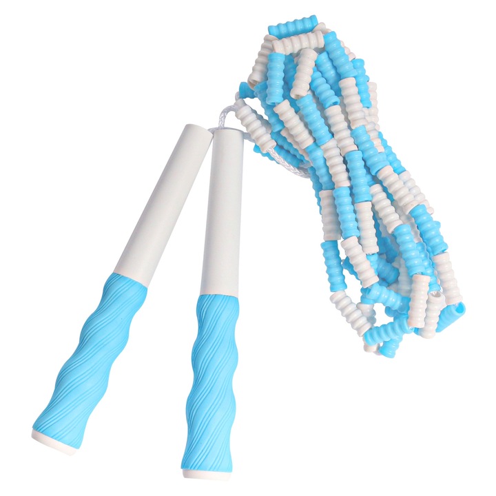 Coarda sarituri HKJR2206, polipropilena + silicon, albastru + alb, 280 cm