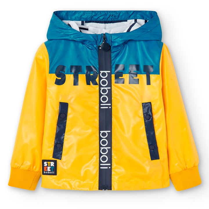 Geaca baiat Boboli, antivant, waterrepellent, galbena, Galben | Albastru, 128 CM