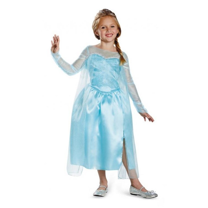 Costum carnaval Elsa Classic- Frozen pentru copii, marime XS ( 3-4 ani)