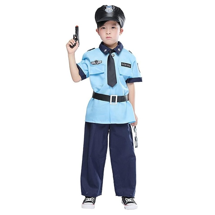 Costum politist KidMania® pentru copii, 7-8 ani, 120-130 cm