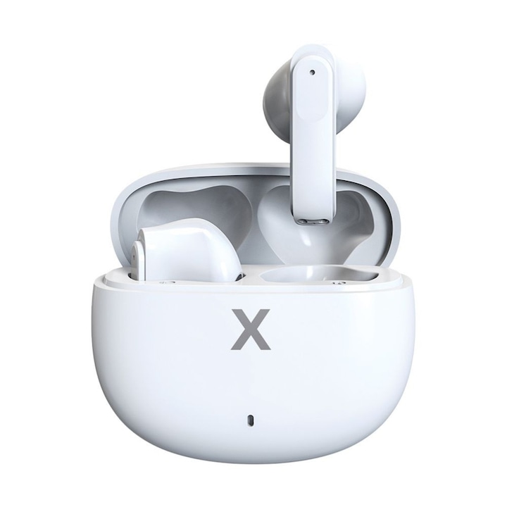 Аудио слушалки, безжични, MXBE-03, Maxlife, Bluetooth 5.3, 5 часа живот на батерията, бели
