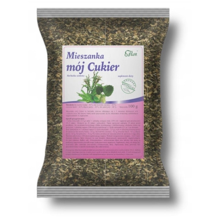 Amestec de plante, Agrest, 100% natural, pentru sustinerea nivelului normal de zahar din sange, cu frunze de dud, afin, urzica, teci de fasole si rizom de pir, infuzie fara aditivi, ambalaj resigilabil, 100 g