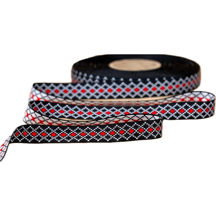 Banda/panglica ornament cu motiv traditional, tip T25NP2-12, latime 25mm, 50m/rola