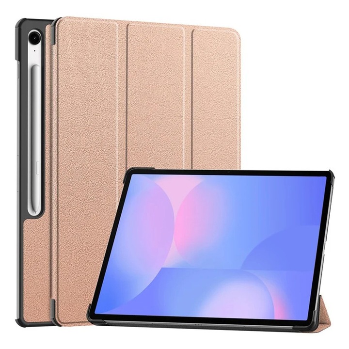 Husa Protectie pentru Samsung Galaxy Tab S10 FE Plus, Q27, Nanotextil, Golden Rose