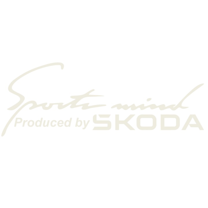 Sticker Auto Sports Mind Skoda Alb 20x 8 cm
