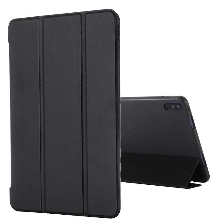 Husa tableta pentru Huawei Matepad 10.4 GEBEI, material piele, design flip orizontal anti-soc cu suport triplu pliere, Negru