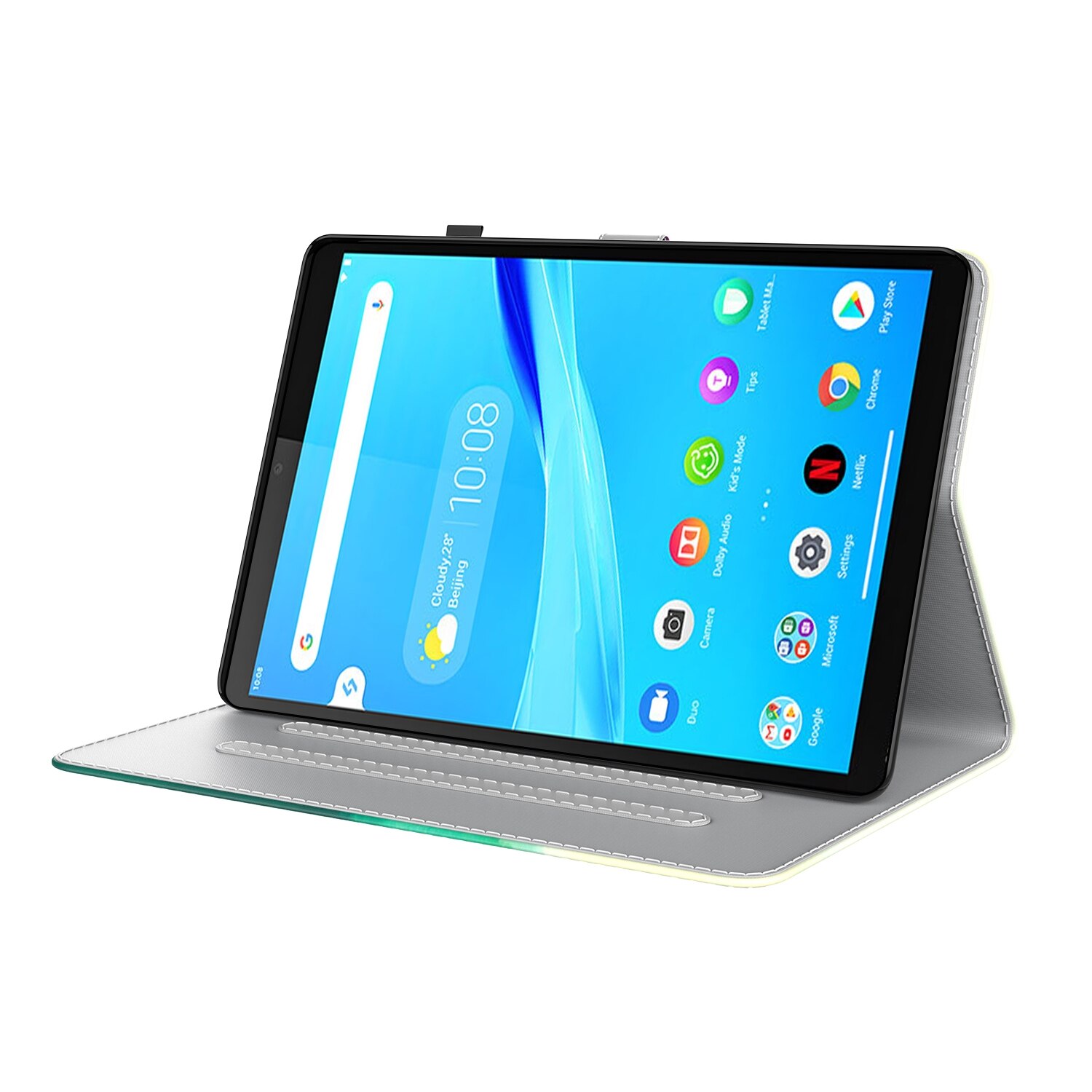 Husa tableta pentru Lenovo Tab M8(HD)TB-8505F 8505X / M8(FHD) 8.0 Vine cu un Model cu Acuarele, Piele PU cu Textura de Pieliceala, Inchidere Magnetica, Verde