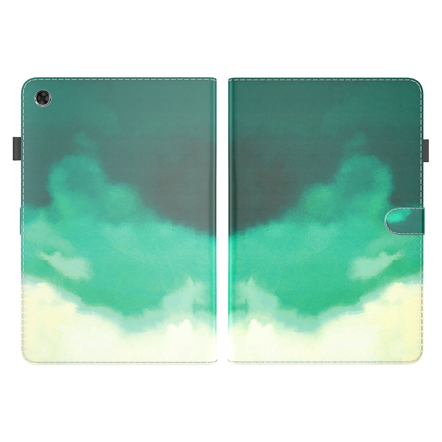 Husa tableta pentru Lenovo Tab M8(HD)TB-8505F 8505X / M8(FHD) 8.0 Vine cu un Model cu Acuarele, Piele PU cu Textura de Pieliceala, Inchidere Magnetica, Verde