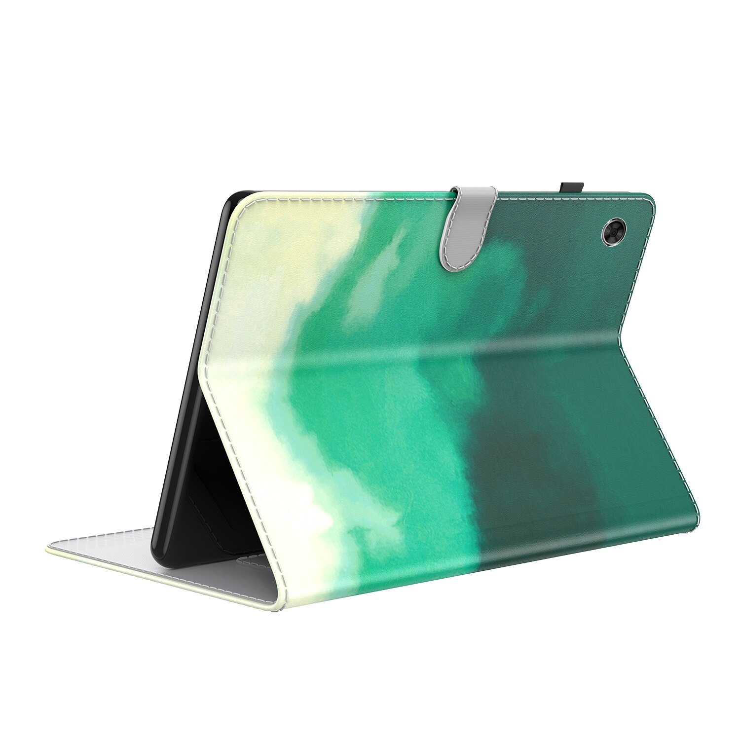 Husa tableta pentru Lenovo Tab M8(HD)TB-8505F 8505X / M8(FHD) 8.0 Vine cu un Model cu Acuarele, Piele PU cu Textura de Pieliceala, Inchidere Magnetica, Verde