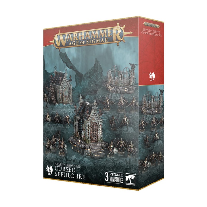 Extensie de joc Warhammer Age of Sigmar, Cursed Sepulchre Soulblight Gravelords, Games Workshop, 42 piese, gri