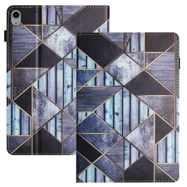 Husa tableta pentru Lenovo Tab P11, piele inteligenta cusuta cu textura de litchi, design smart, protectie completa, suport pentru vizionare, compatibilitate Lenovo Tab P11, marmorata