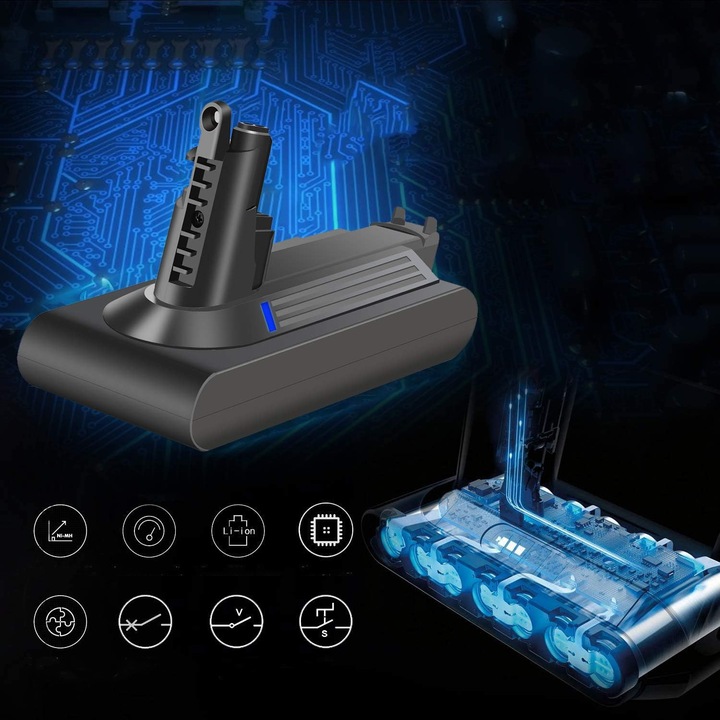 Батерия за прахосмукачка Dyson V11, 18.5x11.3x9.2 см