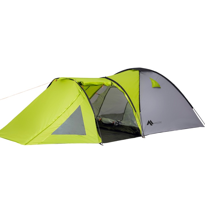 4 személyes kempingsátor Malcom hosszabbítóval, 215x460cm, vízálló, UV-álló anyagból