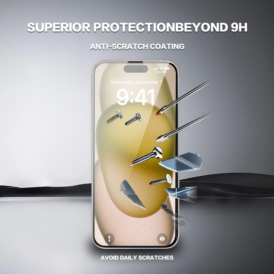 Folie de Protectie Transparenta HD Compatibila cu iPhone 16, Sticla Premium HD cu Carcasa pentru Aplicare Automata, Elimina Bule si urme de Praf, Hidrofoba, Full Cover, 0.3mm, Anti-Amprente, Dust Removal