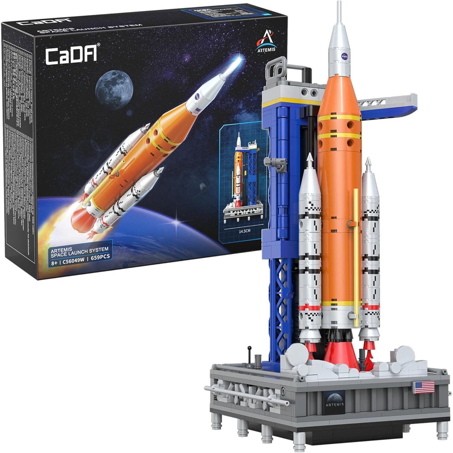 Artemisページ Set de constructie, NASA Artemis, racheta SLS, 659 piese, 32x13x14