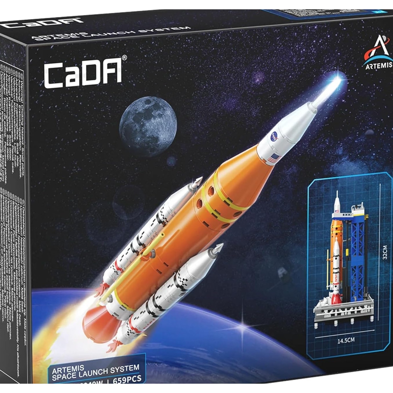 Set de constructie, NASA Artemis, racheta SLS, 659 piese, 32x13x14