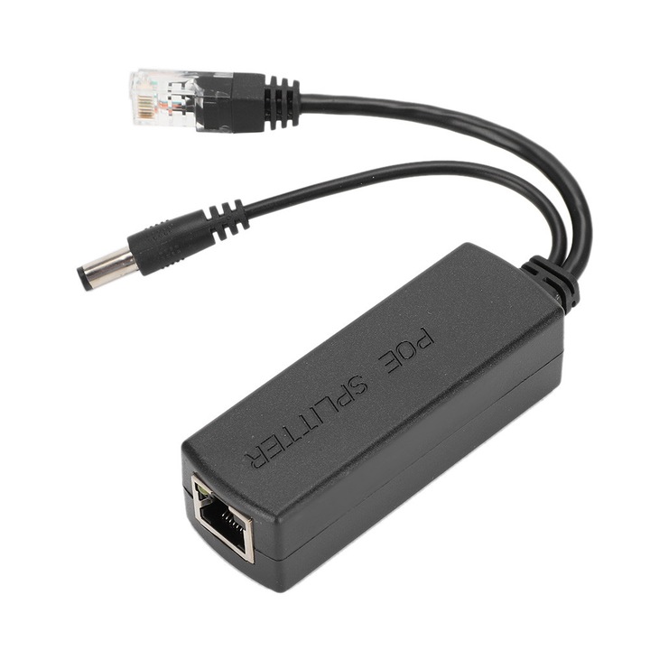 Adaptor POE 48V la 12V, cablu de alimentare si date, 100m, pentru dispozitive fara suport POE